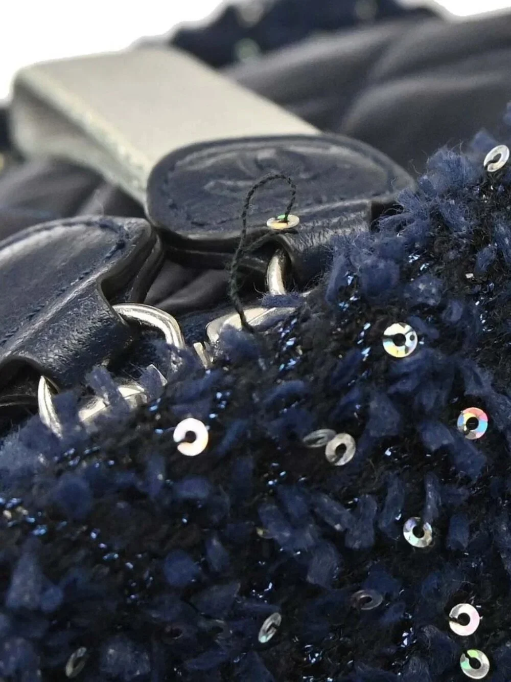 Chanel Navy Tweed Nylon